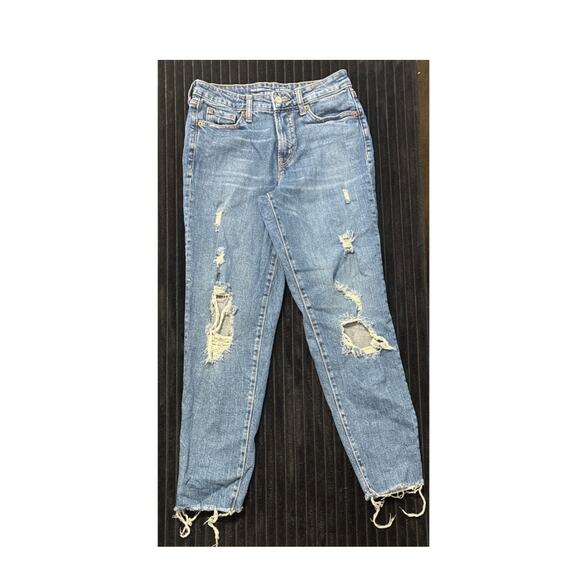 Old Navy O.G. Straight High Rise Distressed Jeans – Women’s Size 2 Medium Wash - Picture 1 of 3